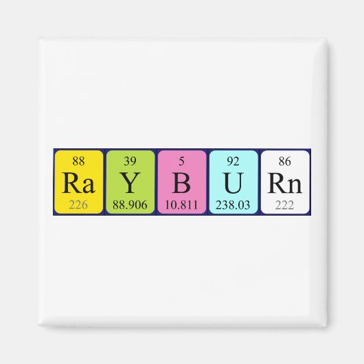 Aimant de nom de table périodique Rayburn (Devant)