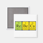 aimant de nom de table périodique Rebeca (Recto/Verso)