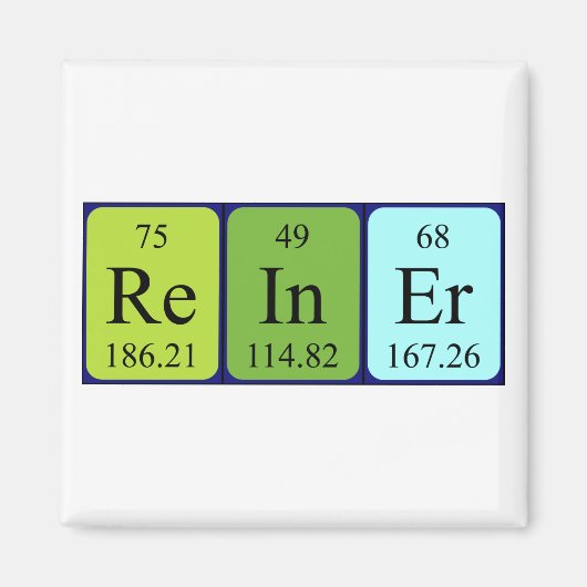 aimant de nom de table périodique Reiner (Devant)