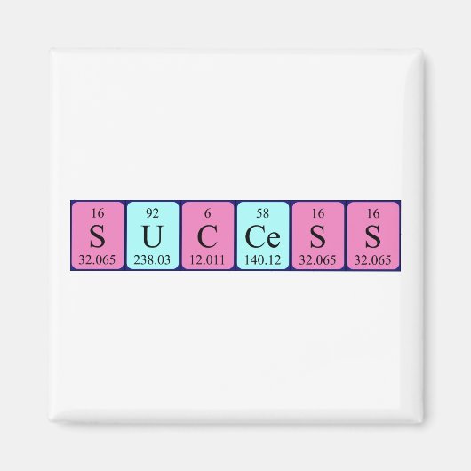 Aimant de nom de table périodique réussi (Devant)