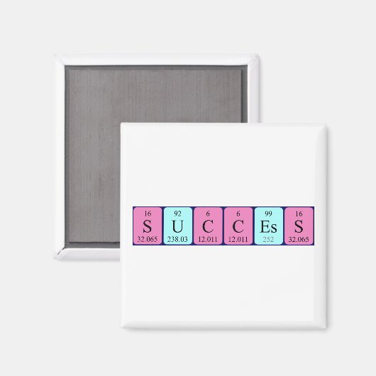 Aimant de nom de table périodique réussi (Recto/Verso)