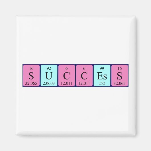 Aimant de nom de table périodique réussi (Devant)