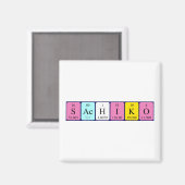 Aimant de nom de table périodique Sachiko (Recto/Verso)