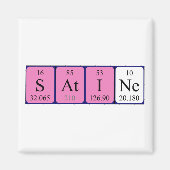 Aimant de nom de table périodique satine (Devant)