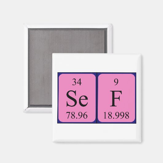 Aimant de nom de table périodique Sef (Recto/Verso)