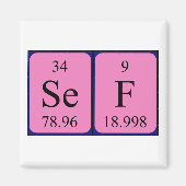 Aimant de nom de table périodique Sef (Devant)