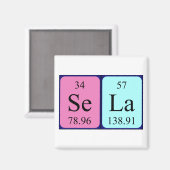 aimant de nom de table périodique Sela (Recto/Verso)