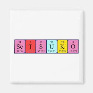Aimant de nom de table périodique Setsuko