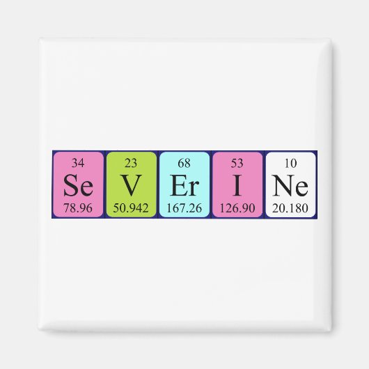 Aimant de nom de table périodique sévère (Devant)