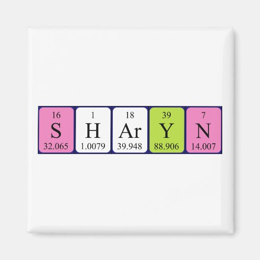 aimant de nom de table périodique Sharyn (Devant)