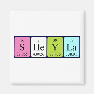 Aimant de nom de table périodique Sheyla
