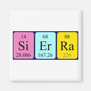 Aimant de nom de table périodique Sierra