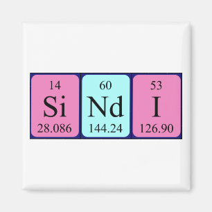 Aimant de nom de table périodique Sindi