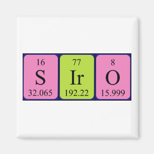 Aimant de nom de table périodique Siro