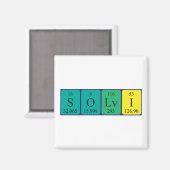 Aimant de nom de table périodique Sölvi (Recto/Verso)