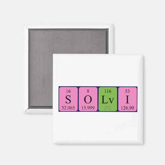 Aimant de nom de table périodique Sölvi (Recto/Verso)