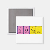 Aimant de nom de table périodique Sonali (Recto/Verso)