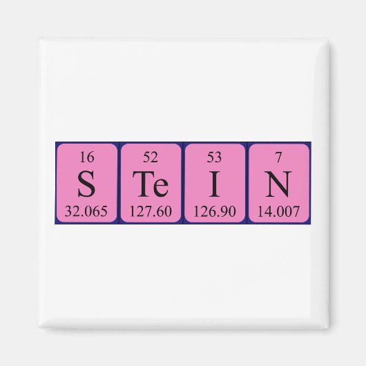 Aimant de nom de table périodique Stein (Devant)