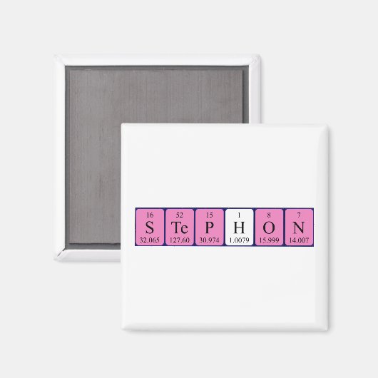 aimant de nom de table périodique Stephon (Recto/Verso)