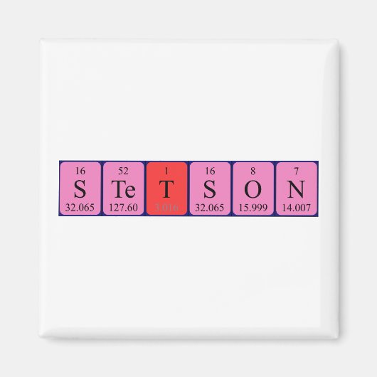aimant de nom de table périodique Stetson (Devant)