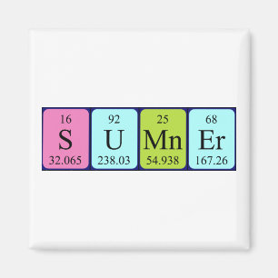 Aimant de nom de table périodique Sumner