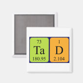 Aimant de nom de table périodique Tad (Recto/Verso)