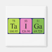 Aimant de nom de table périodique Taiga (Devant)