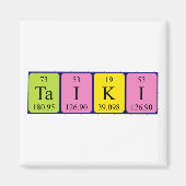 Aimant de nom de table périodique Taiki (Devant)