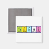 Aimant de nom de table périodique Takeshi (Recto/Verso)