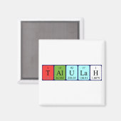 Aimant de nom de table périodique Talulah (Recto/Verso)