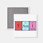 Aimant de nom de table périodique Tami (Recto/Verso)