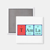 Aimant de nom de table périodique Tamla (Recto/Verso)