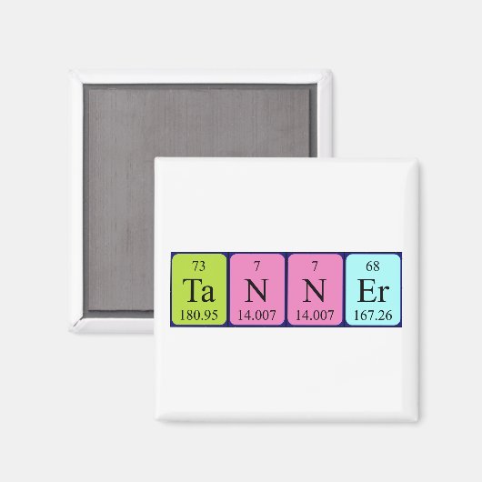 Aimant de nom de table périodique Tanner (Recto/Verso)