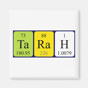 Aimant de nom de table périodique Tarah