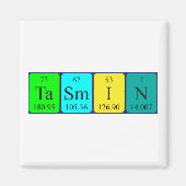 aimant de nom de table périodique Tasmin (Devant)