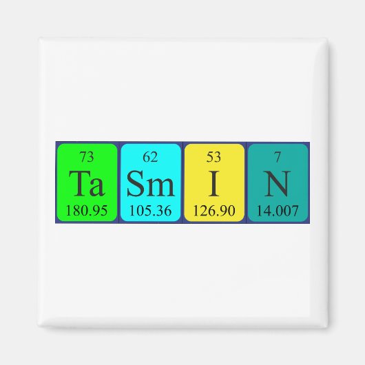 aimant de nom de table périodique Tasmin (Devant)