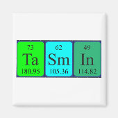aimant de nom de table périodique Tasmin (Devant)