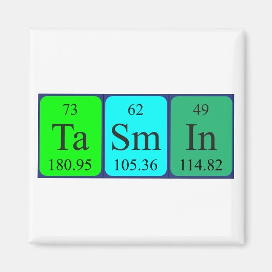 aimant de nom de table périodique Tasmin (Devant)