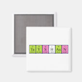 Aimant de nom de table périodique Tayshaun (Recto/Verso)