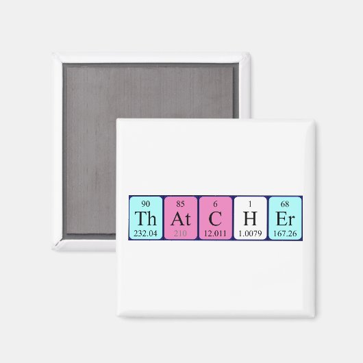aimant de nom de table périodique Thatcher (Recto/Verso)