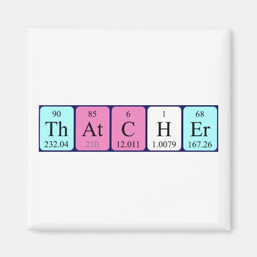 aimant de nom de table périodique Thatcher (Devant)