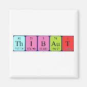 Aimant de nom de table périodique Thibaut (Devant)