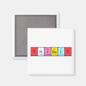 Aimant de nom de table périodique Thibaut (Recto/Verso)