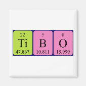 Aimant de nom de table périodique Tibo (Devant)
