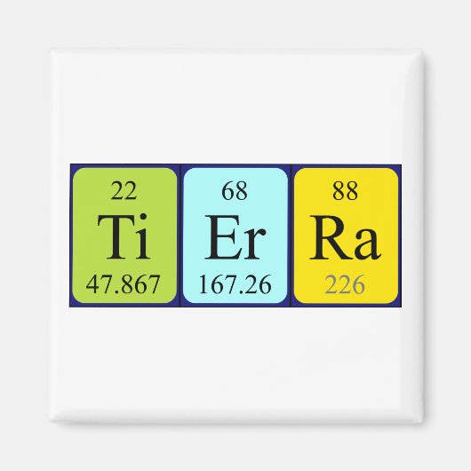 Aimant de nom de table périodique Tierra (Devant)