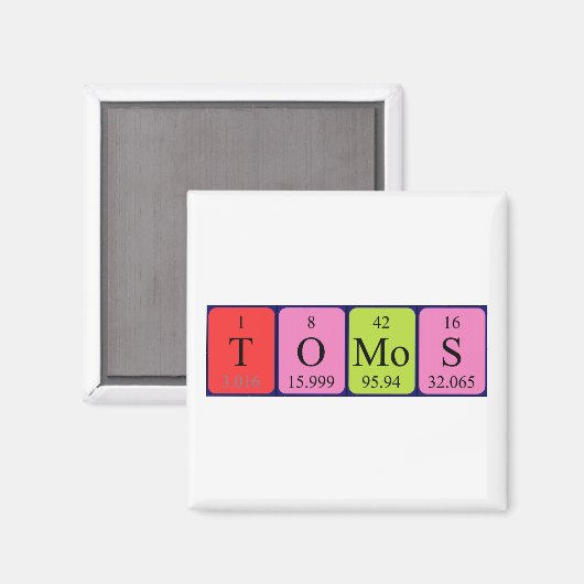 Aimant de nom de table périodique Tomos (Recto/Verso)