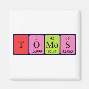 Aimant de nom de table périodique Tomos