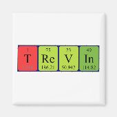 Aimant de nom de table périodique Trevin (Devant)