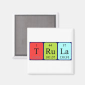 Aimant de nom de table périodique Trula (Recto/Verso)