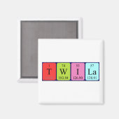 Aimant de nom de table périodique Twila (Recto/Verso)